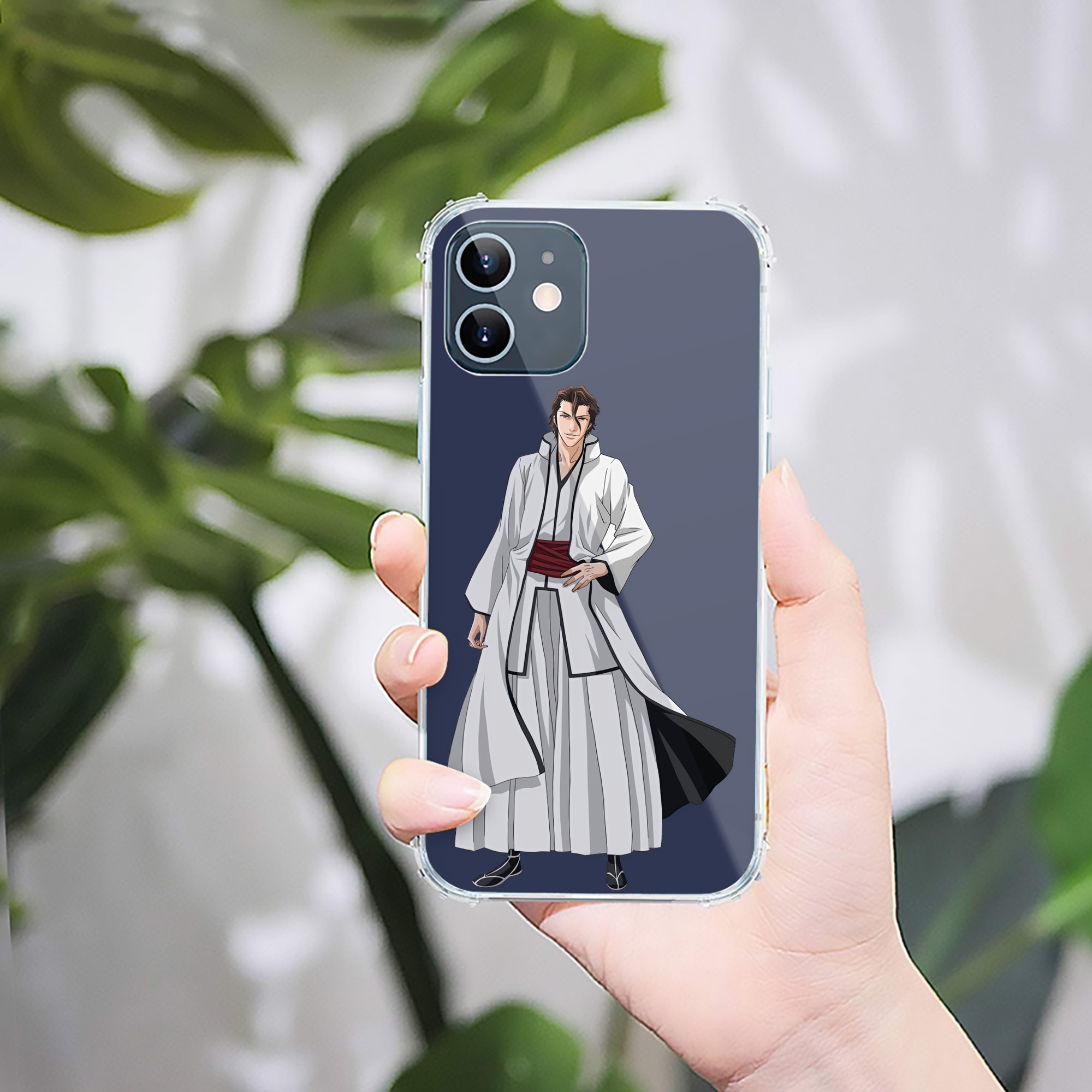 （画像用） ブリーチ 藍染 惣右介（あいぜん そうすけ） BLEACH Aizen Sousuke 【iPhone 12シリーズ対応】透明スマホケース（クリアソフトケース）